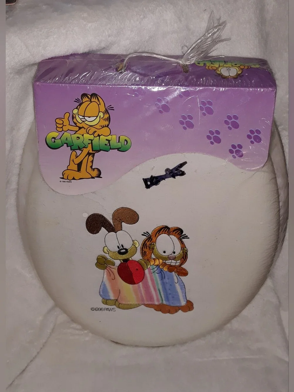 Vintage 1996 Garfield & Odie Soft Padded Toilet Seat - New NOS Factory Sealed